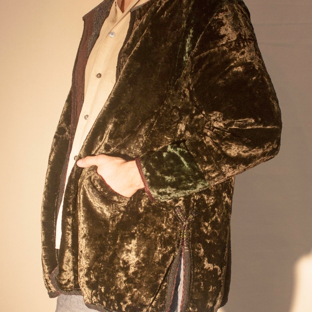Vintage Silk Crushed Velvet Coat